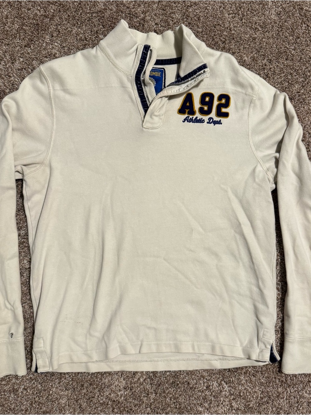 Abercrombie & Fitch Cream A92 Athletic Pullover